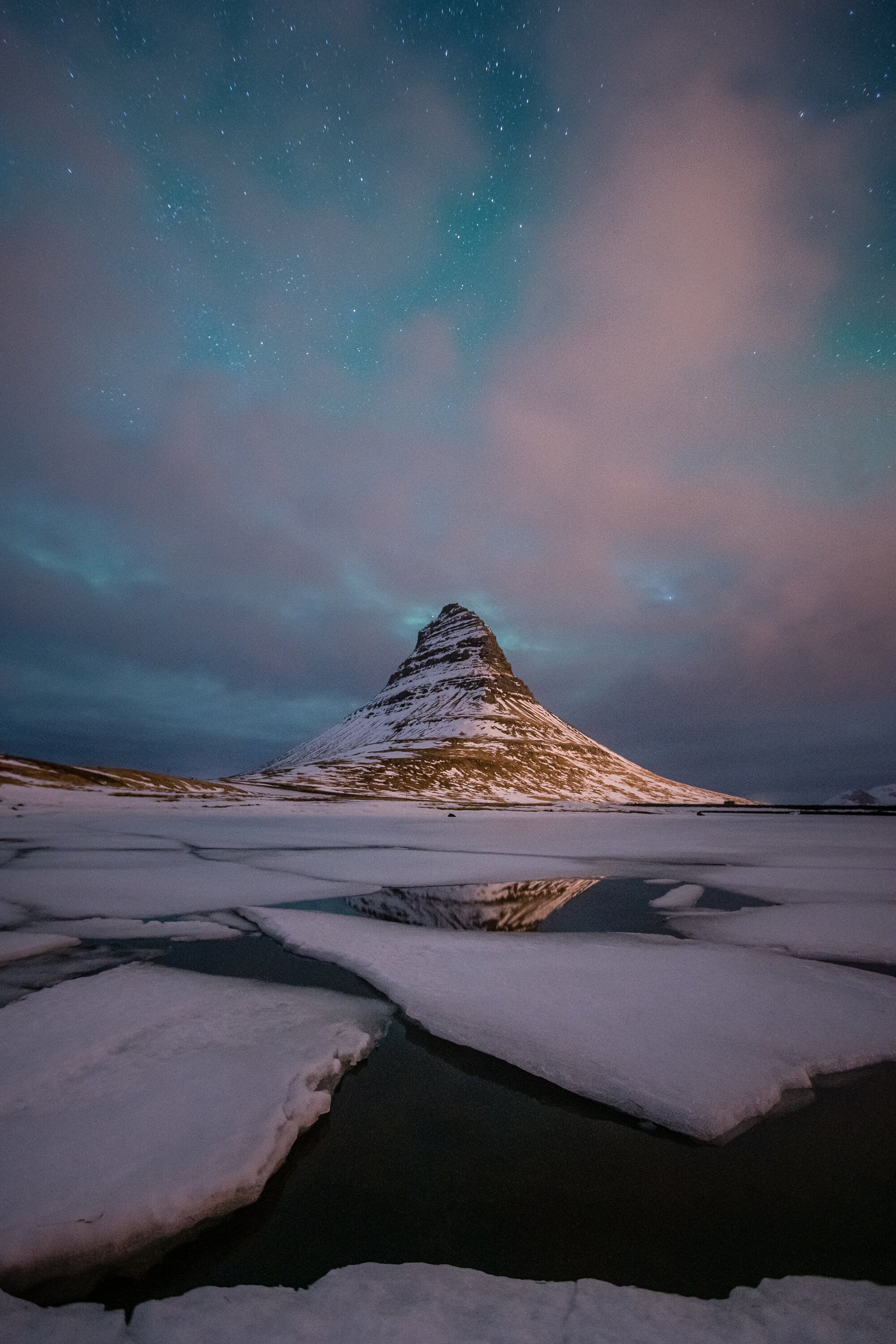 Kirkjufell Aurora Clouds II - Iceland Winter Fine Art Landscape Photography (Metal & Bamboo Prints)