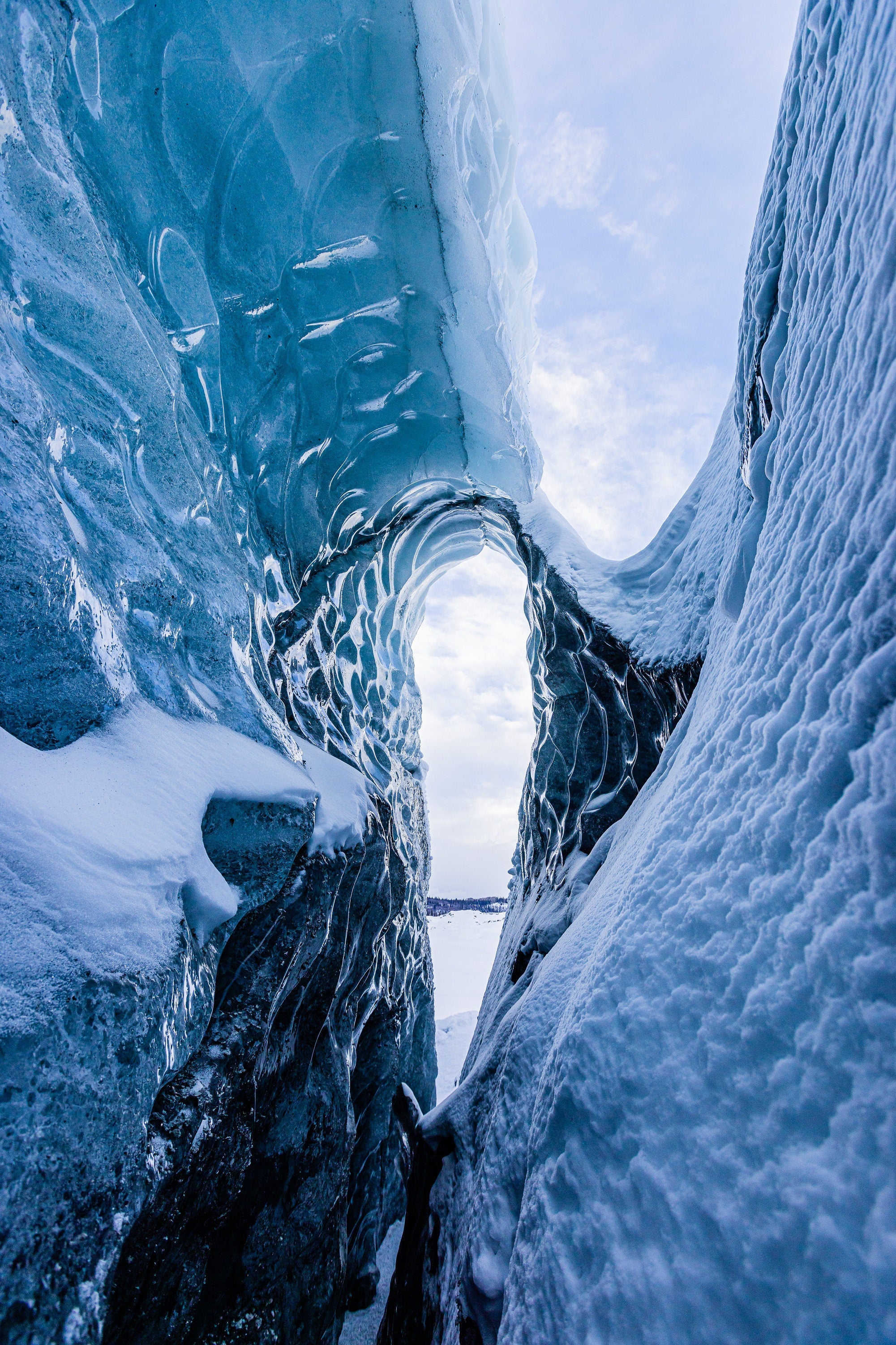 Curvy Black Ice - Matanuska Glacier Alaska Fine Art Photography (Metal & Bamboo Prints)