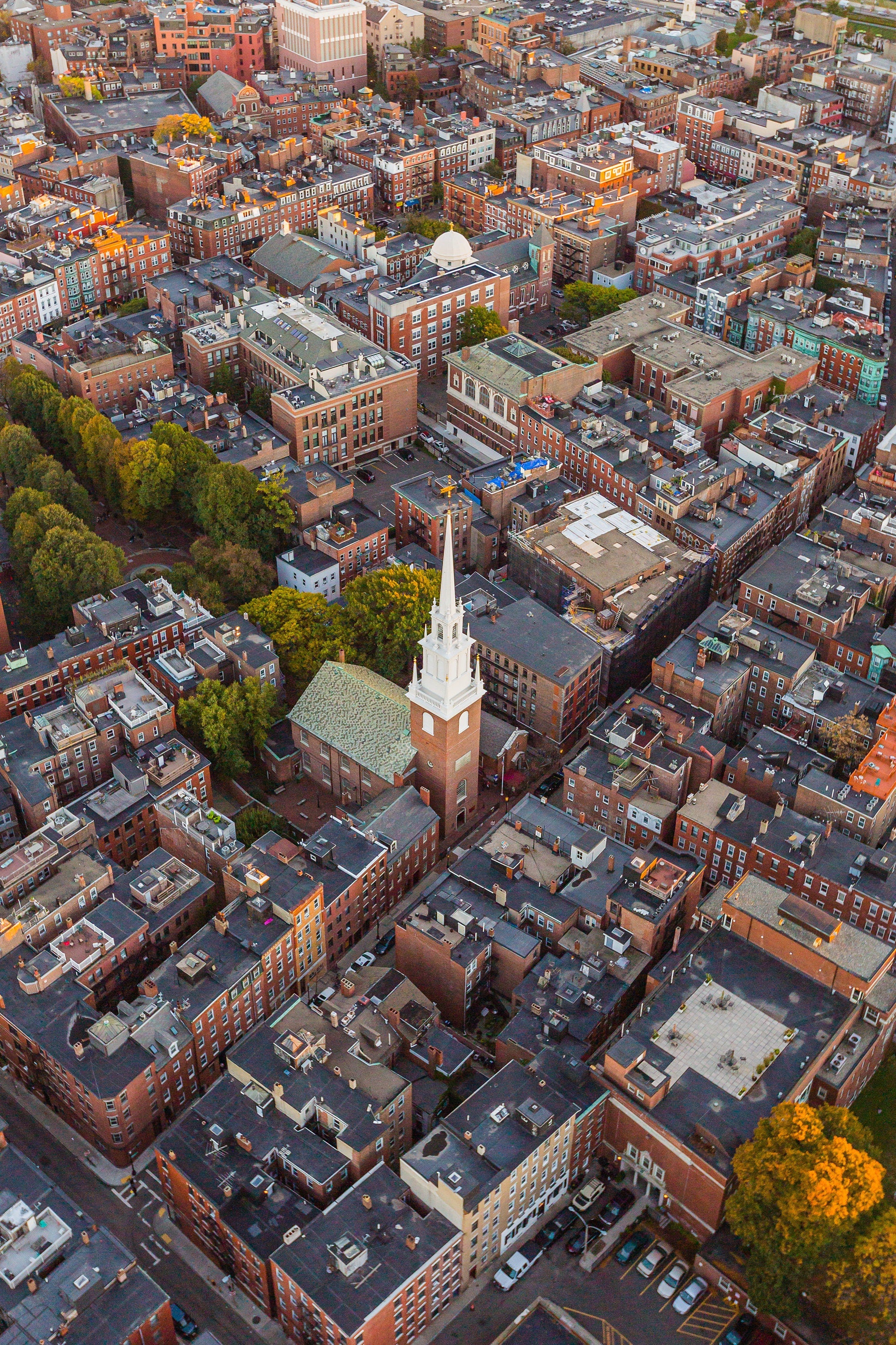 Old North Church Boston - Aerial Fine Art Photography (Metal & Bamboo Prints)
