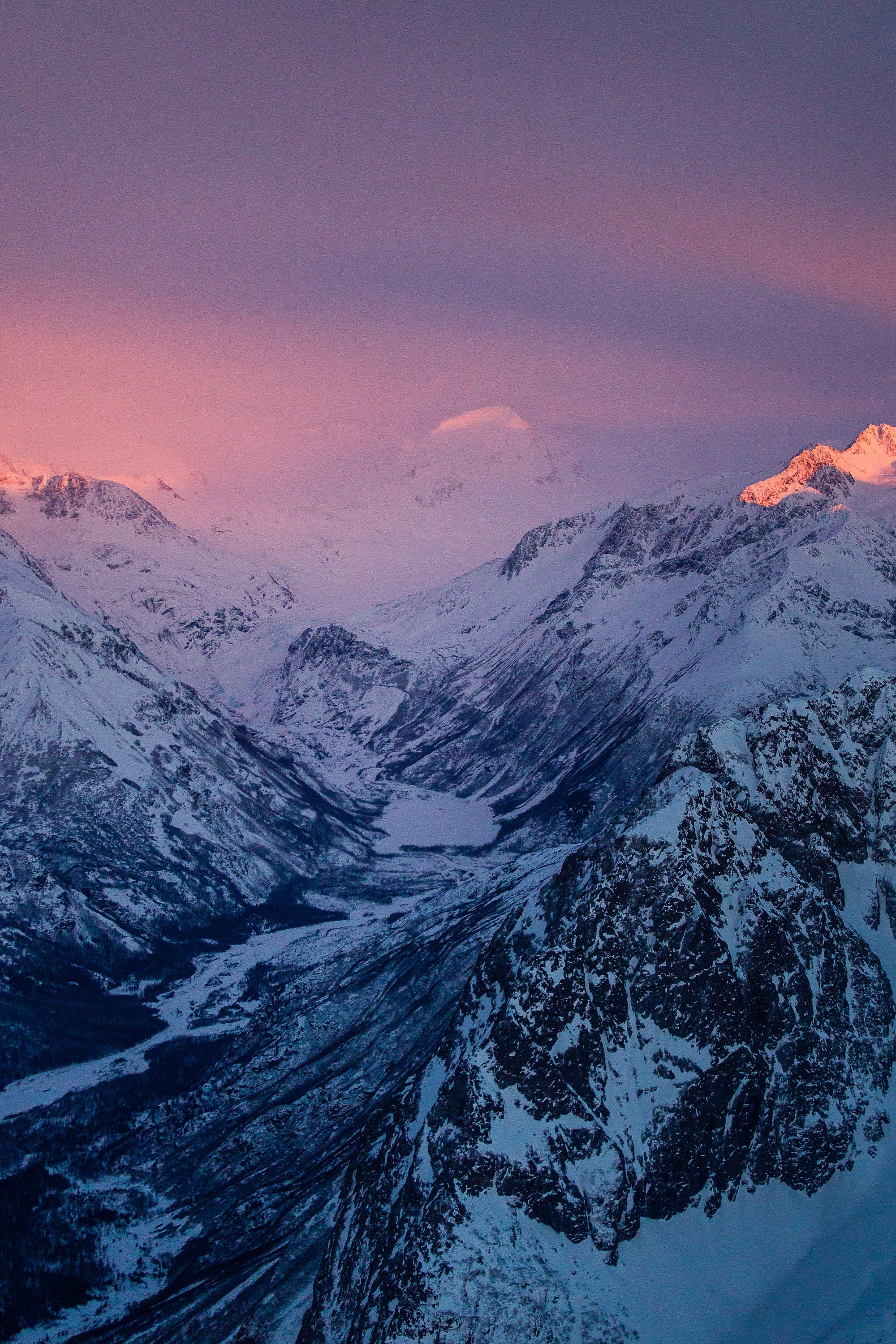 Eagle River Glacier Sunset - Alaska Aerial Fine Art Photography (Metal & Bamboo Prints)